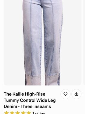 NWT The Kallie High-Rise Wide Leg Jeans in Light Blue Wash
